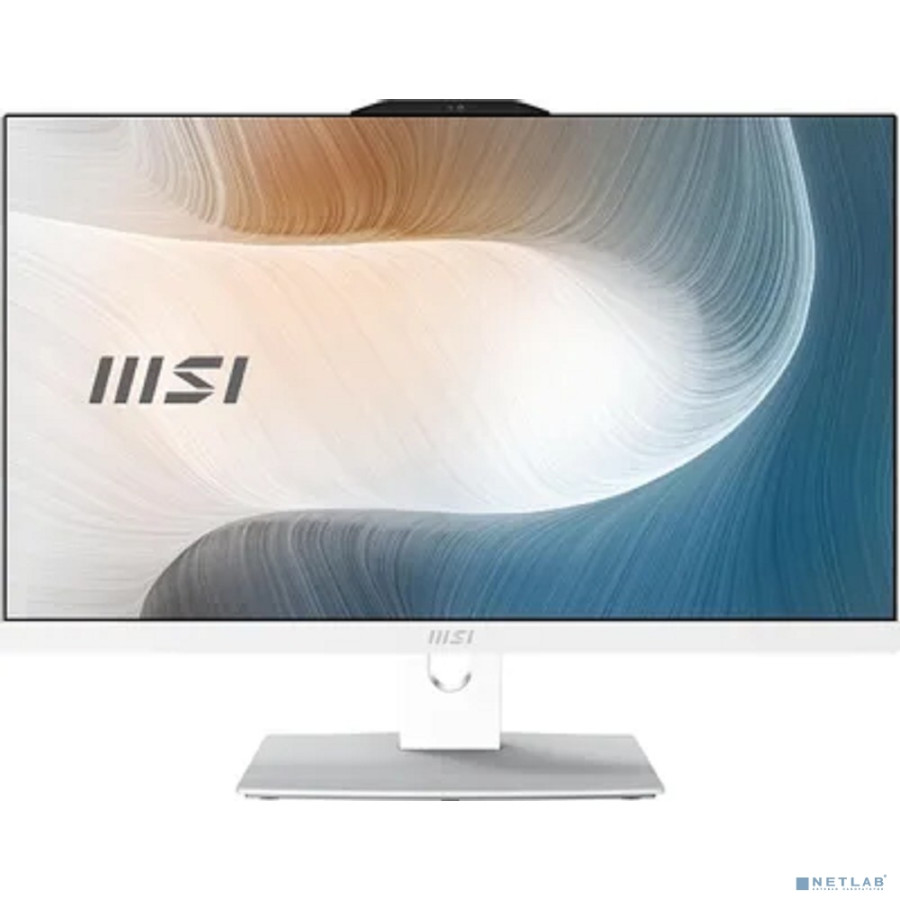 Моноблок MSI Modern AM242P 1M-1022XRU 23.8" Full HD Core 5 120U (1.4) 16Gb SSD512Gb Graphics без ОС GbitEth WiFi BT 120W клавиатура мышь Cam белый 192